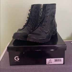 Size 8 Guess Black Leather Combat Boot